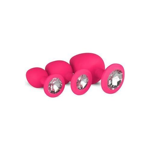 Siliconen Buttplug Met Diamant - Zwart