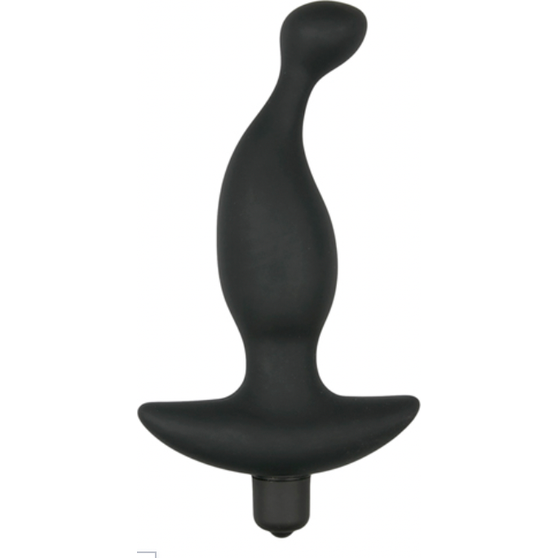 Siliconen prostaat vibrator - zwart