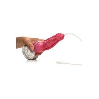 XR Brands - Resurrector Phoenix Spuitende Siliconen Dildo - Rood/Wit