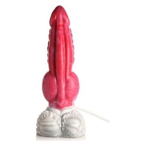 XR Brands - Resurrector Phoenix Spuitende Siliconen Dildo - Rood/Wit