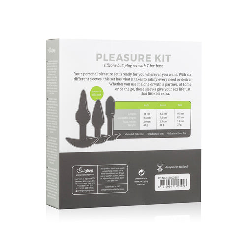 Pleasure Kit silicone buttplug set with six sizes for safe anal stimulation, perfect for exploring new sensations.