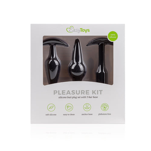 Pleasure Kit buttplug set in soft silicone, ideal for anal stimulation and easy to clean. Sex artikelen for beginners.