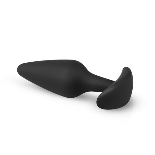 Zwarte buttplug uit de Pleasure Kit, gemaakt van zacht siliconen voor ultiem comfort en stimulatie.